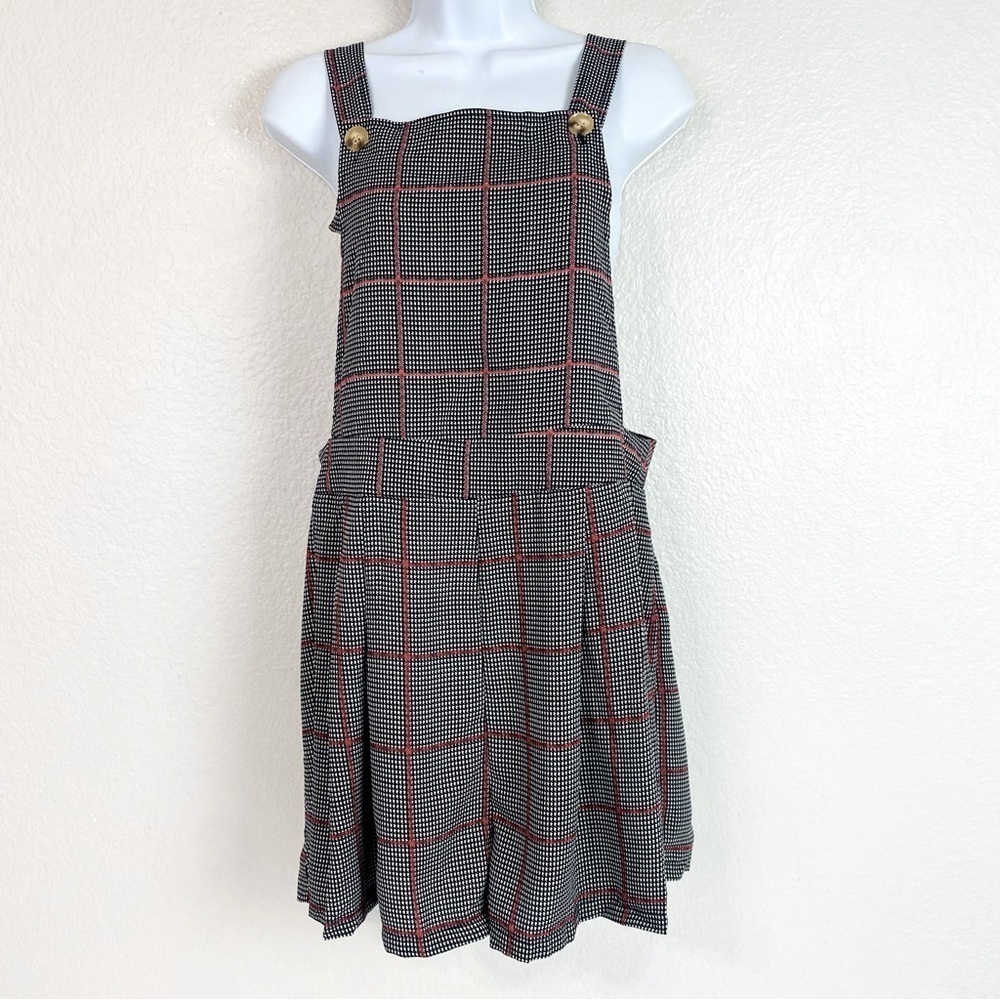 Missguided Houndstooth Check Pinny Playsuit Romper Size 10